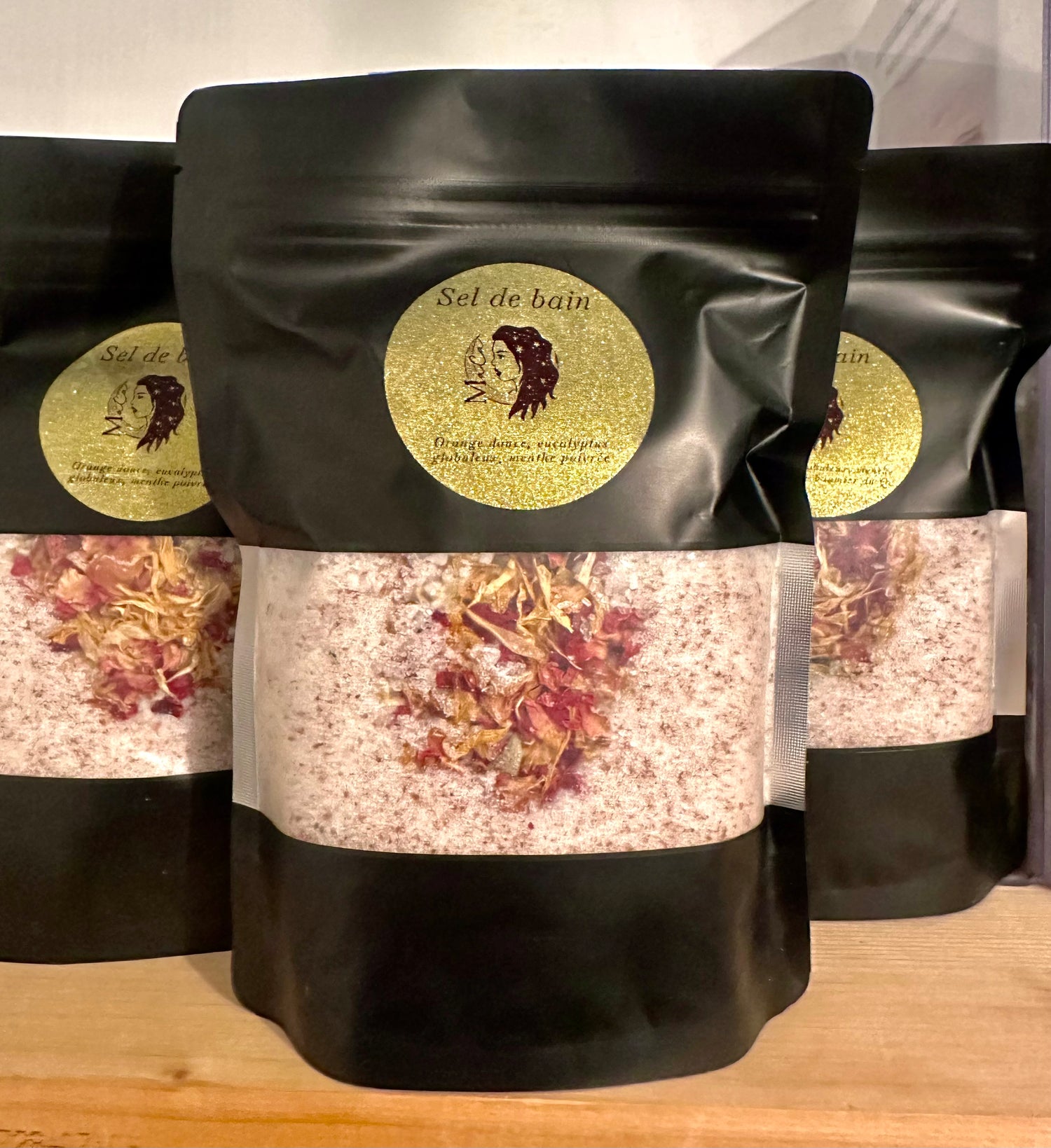 Sel de bain eucalyptus-orange douce et menthe poivrée (400g)